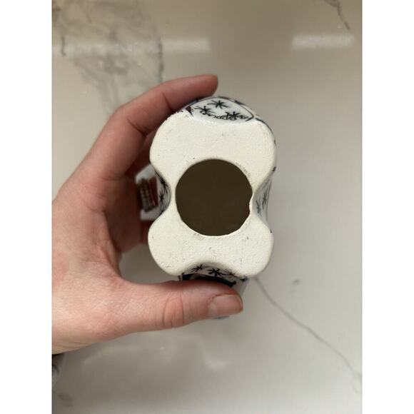 Hand Made Ceramic Elephant Floral Blue Red Green 5 in - Picture 7 of 9